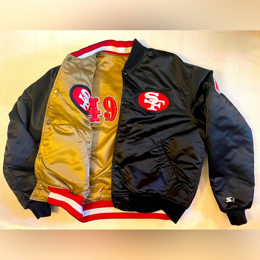 NFS - Reversible Gold SF 49ers Starter Jacket - VTG - Size L